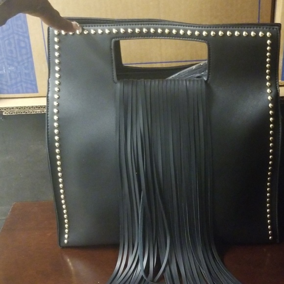 Handbags - Studded fringe bag